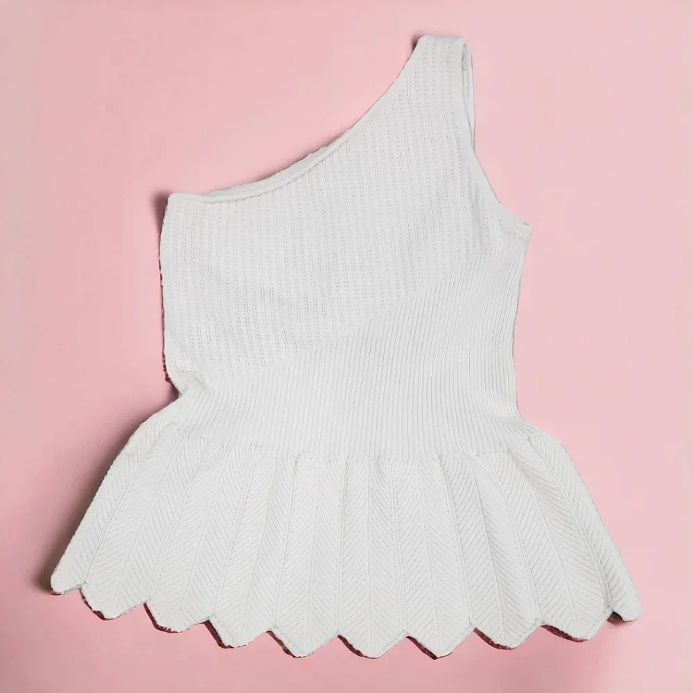 New York & Company White Sleeveless - Off the Shoulder Knit Top Size S - Picture 8 of 8